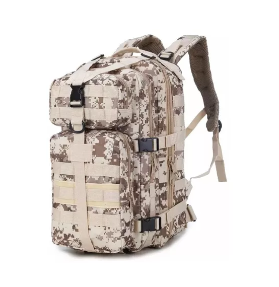 Morral táctico beige pixelado 30L