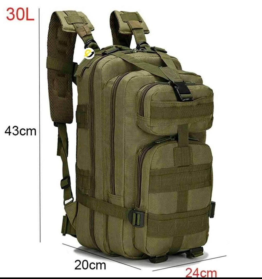 Morral táctico verde militar 30L