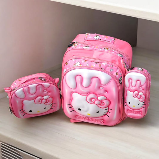 Trio morral lonchera y cartuchera hello Kitty